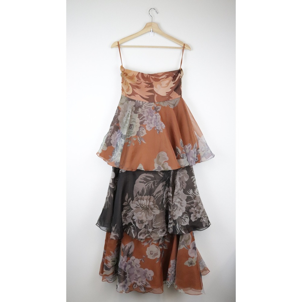 NWT Anthropologie Geisha Designs Martina Floral Dress Maxi Strapless Medium - Picture 3 of 13